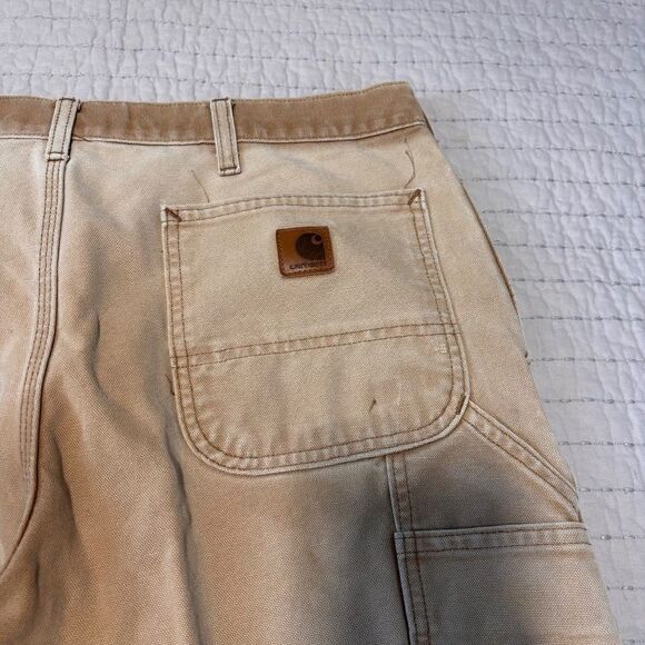 Vintage Carhartt Mens 38x34 Original Dunagree Fit Double Knee Pants faded - Picture 9 of 10